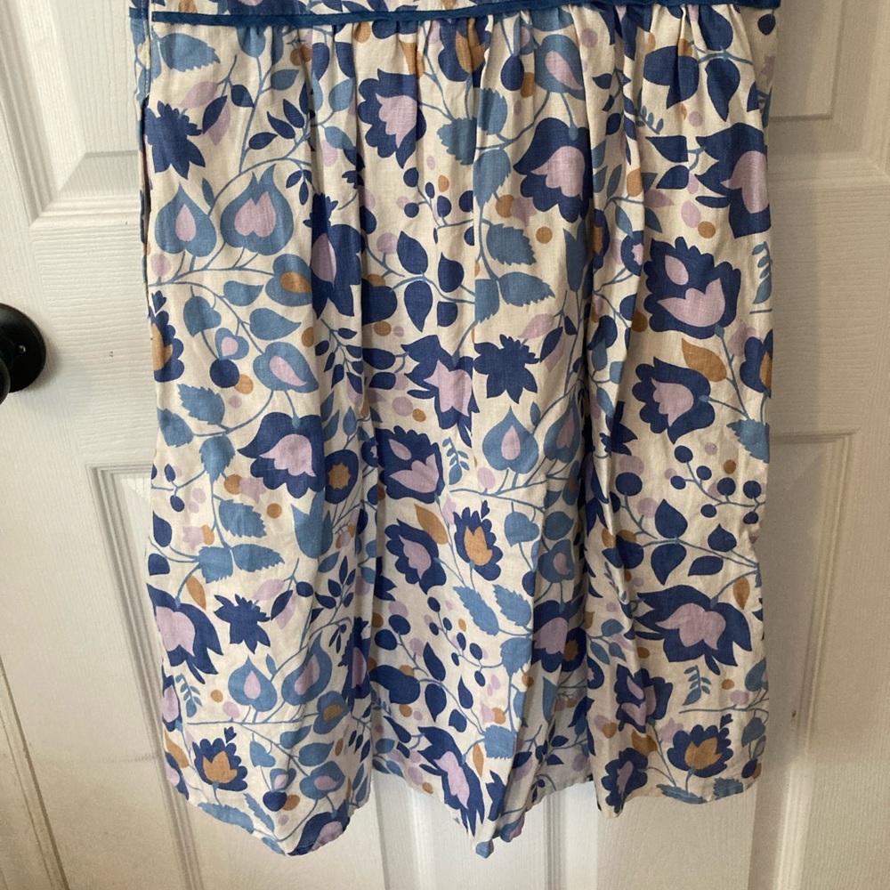 Boden Linen Floral Cap Sleeve Spring Dress Sz 6 - Picture 2 of 7